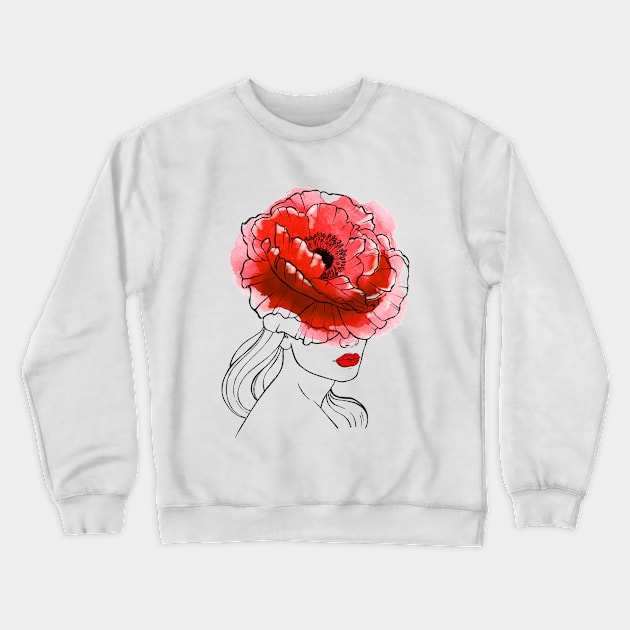 Poppy Crewneck Sweatshirt by Lesja Gost art